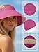 AlturaGo Sun Visor Hat for Women Wide Brim Ponytail Straw Hat UV UPF Summer Beach Vacation Packable Foldable Travel (US, Alpha (Alpha), One Size, Rose Red)
