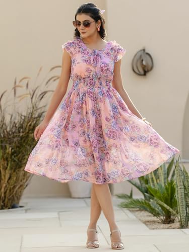 Robe évasée en Georgette de qualité supérieure doublure coton
