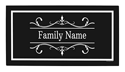 Custom Wedding Gifts Customized Text Personalized Welcome Mat Personalized Doormat Black and White