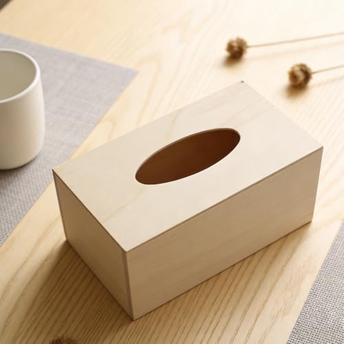 Cajas de pañuelos de madera beige VILLCASE para manualidades pack de 5 unidades para decorar 6