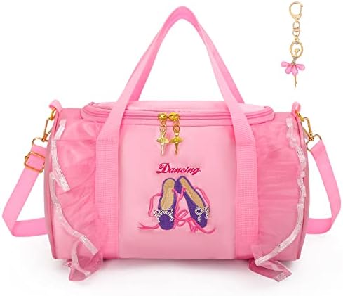 Dorlubel Cute Ballet Dance Backpack Tutu Dress Dance Bag with Key Chain Girls (pink3 of shoes) One_Size