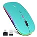 Produktbild Bluetooth 5.1 Mouse, Wireless Mouse Rechargeable 2.4G Portable Mobile Optical Office Bluetooth 3.0 Mouse with USB and Type-C Receiver, 3 Ddjustable DPI for iPad, Notebook, PC, Laptop, Computer