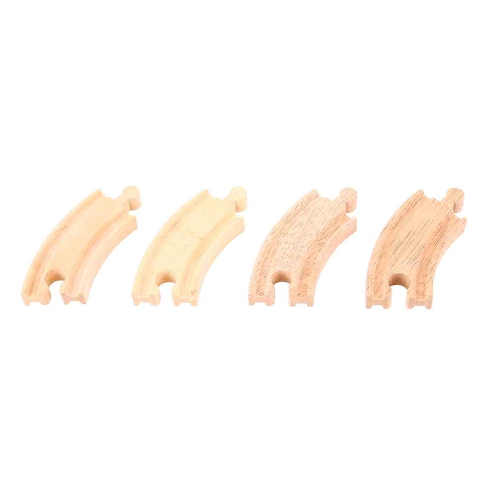 Bigjigs Rail Short Curves (Pack of 4) - Other Major Wooden Rail Brands are Compatible