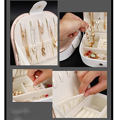 Boîte à bijoux de rangement compacte avec compartiments dédiés aux boucles d'oreilles et bagues