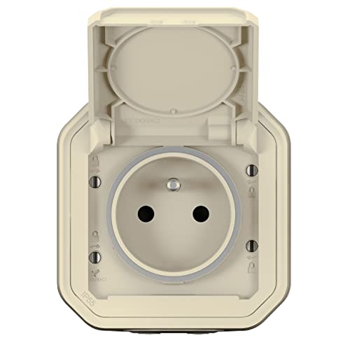 prise de courant - 2p+t - beige - saillie - legrand plexo 069776l