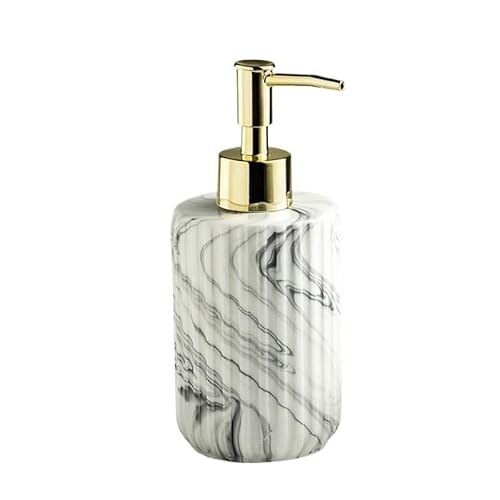 Marble-patterned Ceramic Press-fit Soap Dispenser Shampoo Body Wash Lotion Portioning Bottles