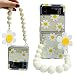 Per Samsung Galaxy Z Flip 3 Cover con Cinturino da Polso, Cute Girasole Custodia Trasparente per Telefono con Cinturino, Cover Protettiva per PC Rigido Donne Ragazze per Galaxy Z Flip 3 5G