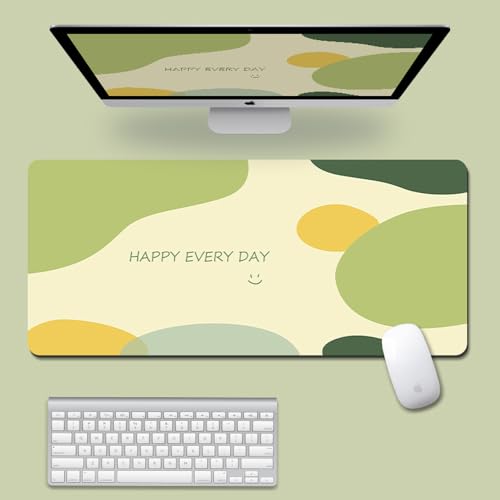 キュートでミニマリスト、 XL (80cm x 30cm)、拡張大型マウスマット デスクパッド、ステッチエッジ 滑り止めラバーベース、キーボードパッド (11.8 x 31.5インチ) (11)、ZY-3167