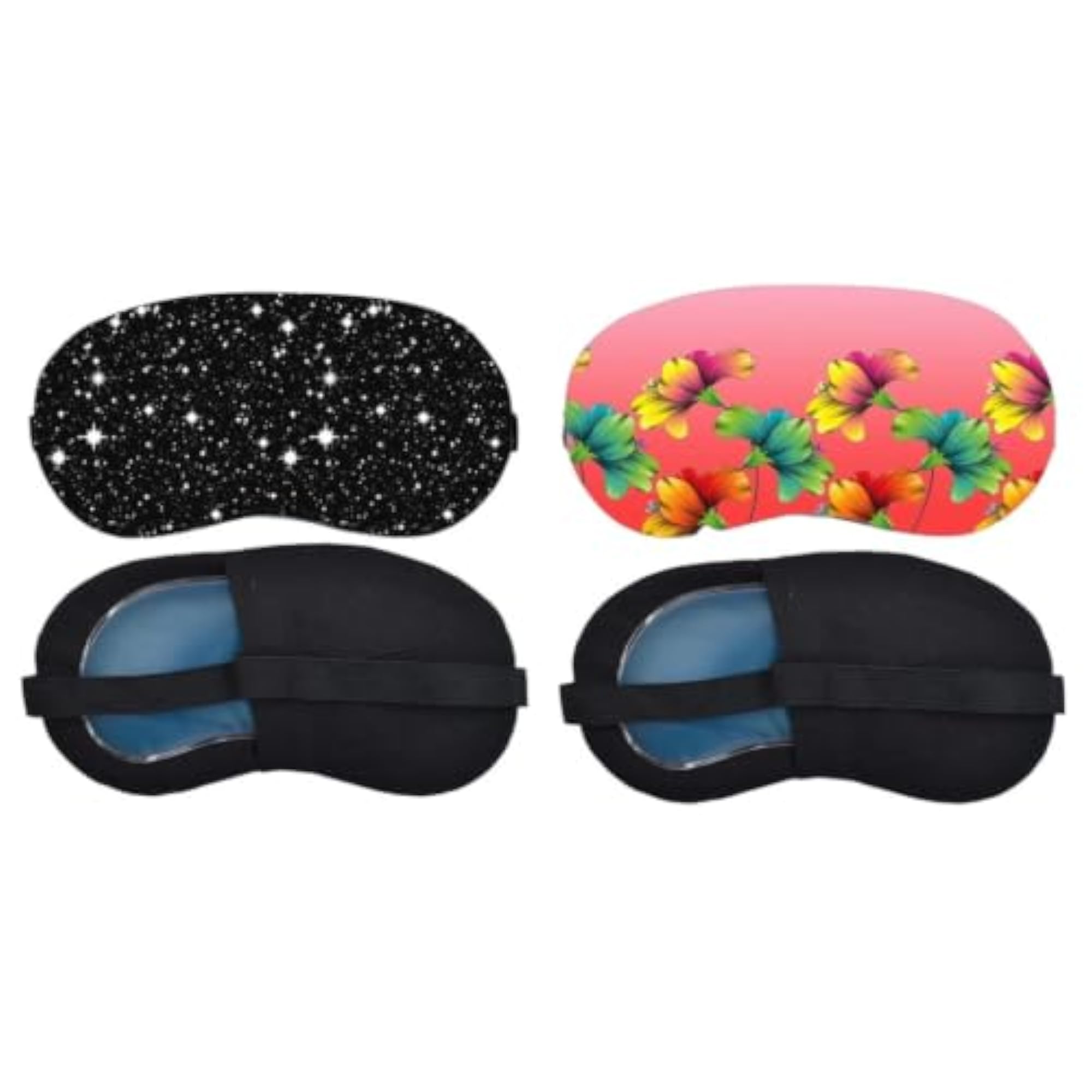 Starry Night Sky Tropical Hibiscus Sleeping Mask Combo, Gift for Her