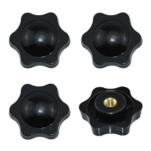 Aifeier ET 4 Pcs 1/4"-20 Inch Knob Black Nylon Screw-On Type Thru