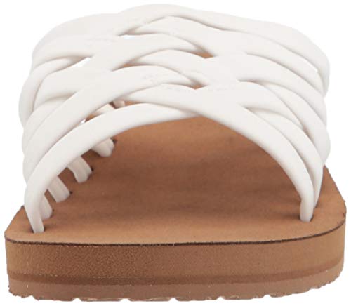 Sanuk Rio Slide White/Tan 8 B (M) #TOP1