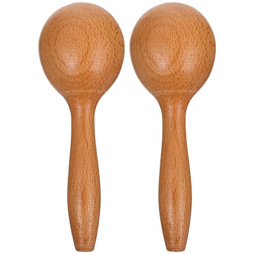 Image of MILISTEN Maracas 2pcs Mini Wooden Maracas Rattles Egg Shaker Kids Musical Noisemaker Party Favors Percussion Instruments Toys Kid Baby Shaker Sand Hammer Toy for Carnivals Mexican Fiesta