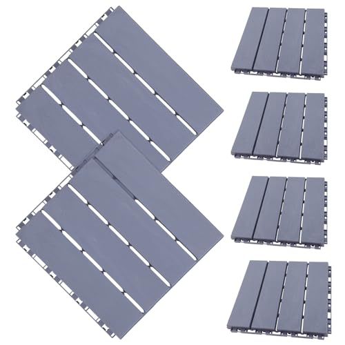 Kisangel Baldosas de Patio Entrelazadas para Exteriores, 6 Piezas de Pavimento Plástico para Terrazas, Jardines y Porches, Resistentes y Fáciles de Instalar