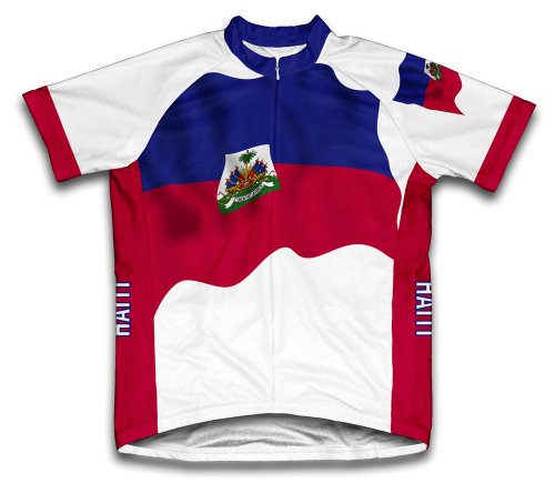 ScudoPro Haiti Flag Short Sleeve Cycling Jersey for Women - Size 3XL