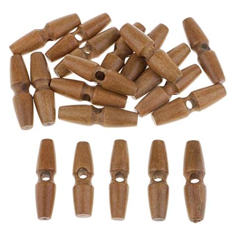 zalati Toggle Buttons, 20pcs Oval Shape Wooden Buttons for Sewing on Coats, Sweaters, Jeans, Dust Coat Cover