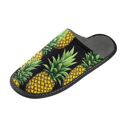Cute Pineapple Fuzzy Slippers Soft Home Bedroom Slippers for Women Men House Shoes
