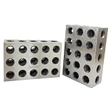 HEALSOPTHY 2 Stück Präzise Stahl Vise Parallel Pad mit Gewindelöchern Gehärteter Machinist Block für Fräsmaschine und Metallbearbeitung Robust und Vielseitig Einsetzbar