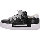 sneaker lack rot Lederdecksohle Rieker Damen N49A2 Sneaker, schwarz,39 EU