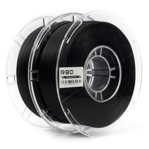R3D PLA Pro Matte Black High Speed Filament 1.75mm 2KG, 3D Printer Filament for 30-600 mm/s High-Speed Printing, Dimensi