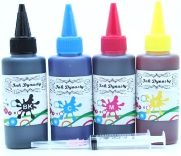 Ink Dynasty 400ML UV Resistant Dye Ink Refill Kit for Refillable cartridge Brother 353 357 540C 230C 235C 240C 260C CIS CISS - Black, Cyan, Magenta, Yellow