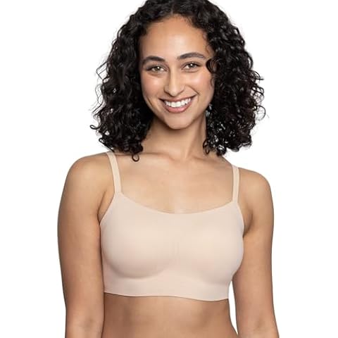 Floatley to The T Shirt Wireless Scoop Neck Adjustable Strap Lightly Lined Bra for Women Soft Silky Comfort Removable Pads Cover