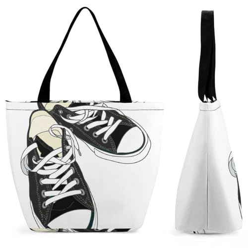 Sac à main pour femme noir grand format idéal voyage et shopping