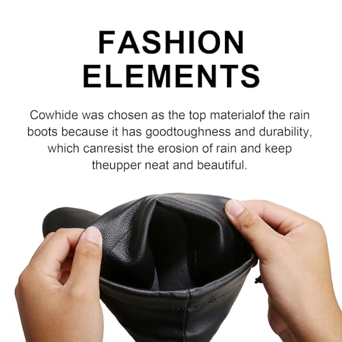 Image of YUHITYGZGS Rain Boots Women, Waterproof Rubber Boots Men, Anti-Slip Lightweight Garden Shoes, High Knee Water Boots with Adjustable Buckle, Durable Fishing Boots Outdoor