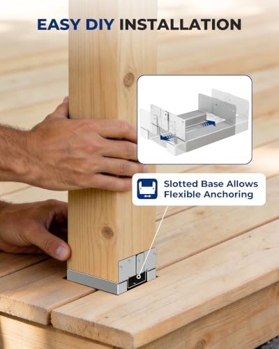 Image of 10PCS 6x6 Post Base for Concrete, Brackets for Deck Fence Pergola