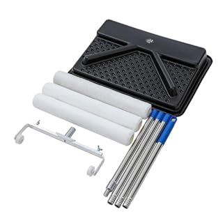 TOPWAY 18" Large Paint Roller Set - Aluminum Adjustable Roller Frame + 3 Paint Rollers + 1.6M Removable Extended Handle + Large Paint Tray - Complete Painting Kit for Walls and Ceilings