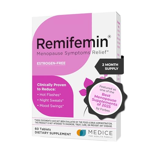 Remifemin - Menopause Symptoms Relief - Clinically Proven Ingredients - Menopause Supplements - Black Cohosh - Estrogen-Free - Made in Germany - 60 Tablets