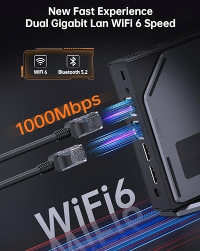 Image of SKULLSAINTS Agni Mini PC - Vibrant LCD Screen, M.2 SSD, Mini Tower with RGB Lights, WiFi 6, 4K UHD, Dual LAN for Home and Office (0+0, 13th Gen N150)