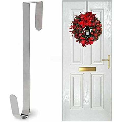 Buystarget Christmas Wreath Hanger 31 cm 12.5" in Length Metal Wreath Hook Over The Door Wreath Hanger Hanging Hook Christmas… Cover
