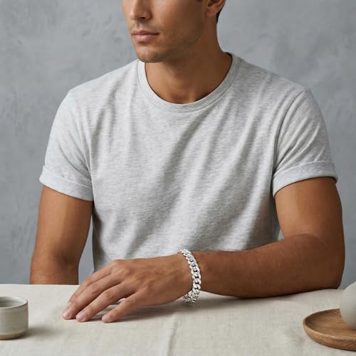 Pulsera de plata esterlina S925 para hombre 10MM miniatura 3