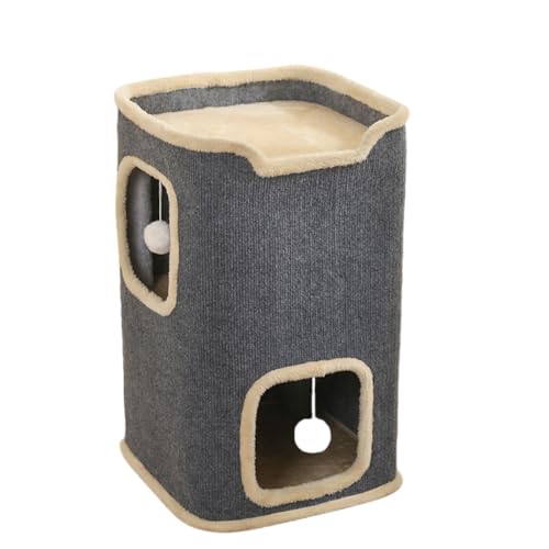 XPPX多階建てキャットハウス、シリンダー、キャットタワー、多目的、複数の猫用、アパートに適しています、折りたたみ式、キャットケージ、キャットハウス、屋内用キャットベッド、ペットハウス、ミニキャットスクラッチバケツ、ボックスハウス、猫の隠れ場所、すべての季