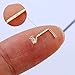 CM Crareesi Mania 14K Real Gold Nose Studs 20G Nose Rings Studs L Shaped Nose Rings for Women Men Clear Diamond CZ Nose Piercing