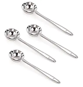 QDF Stainless Steel Ladle deep Spoon, Soup, Curry, Gravy, Sambar, Daal, Dahi, Lassi, Curd, dal,Dalcha, Khorma, Milk and Chutni Kitchen and Table Serving Spoon, Set of 4(Four ladle Spoons)