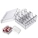 AZIDWERYQ Clipper Guard Holder, 8 Grids Plastic Clear Blade Holder with Lid, Waterproof Washable Reusable Storage Case Rack for Barbershop Beauty Shop Home Blade