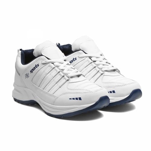 Image of Men's Lightweight Walking Shoes - Comfortable Sports & Running Shoes for Everyday Adventures (Power White)