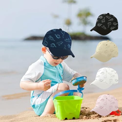 Baby Baseballkappe, Dinosaurier Muster Baseballmütze, Baby Mütze Sonnenhut, Verstellbare Cartoon Kleinkind Sonnenhüte für Jungen Mädchen Kleinkind (DE/NL/SE/PL, Alter, 2 Jahre, 5 Jahre, Marine)