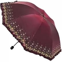 ALI SHIPPING Korean Style Umbrella With Pouch, Promotional Black Coating Fashion Totes Korean Style Lace Umbrella For Women (Multicolour)