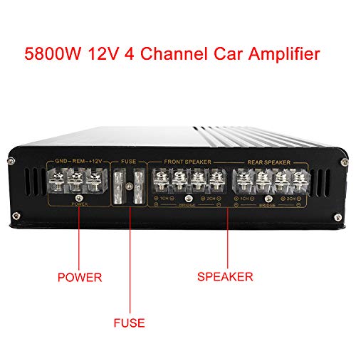 YaeCCC 5800W 12V 4 Channel Car Amplifier Stereo Audio Super Bass Power Subwoofer Amp - Thumbnail 4