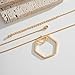 FILMOON Gold Pendant Necklace for Women Gold Hexagon Statement Necklace Simple 14K Gold Plated Geometric Hexagon Pendant Necklace Fashion Jewelry Gifts