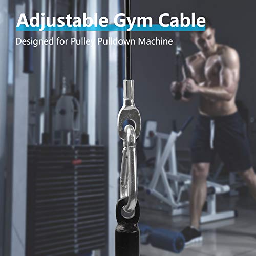 LFJ Replacement Gym Cable Adjustable Fitness Pulley Cable Steel Wire Rope for Cable Machine Home Gym Weight Lift Pulley System (3m-with Stopper) by LFJ - Used condition - Image 5