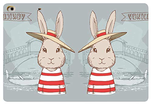 Image of DuraSafe Cases for iPad Mini 7.9 Inch 3rd 2nd 1st Gen [ Mini 3 Mini 2 Mini 1 ] A1599 A1489 A1432 A1599 A1489 A1432 MGNR2HN /A Ultra Slim Printed Smart PU Leather Flip Folio Book Cover - Bunny Hat