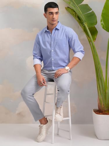 Image of Highlander Men's Slim Fit Striped Shirt | Full Sleeves | Everyday Wear Stylish Shirts for Men