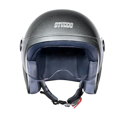 Image of Studds Jet Open Face ISI Certified Helmet with Chopper Visor Gun Grey - XL