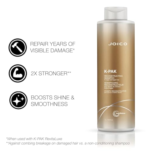 Joico K-PAK Reconstructing Shampoo or Conditioner For Damaged Hair | Repairs Damage & Prevent Breakage | Strengthens Hair & Boosts Shine With Keratin & Guajava Fruit Extract | 250ML - 1000ML