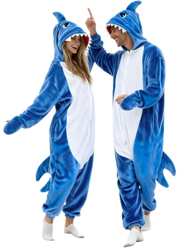 vavalad Shark Onesie Adult Shark Halloween Costumes Cosplay