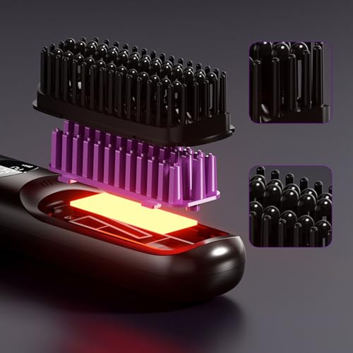 Cepillo Alisador de Pelo Recargable USB Sin Cable miniatura 2