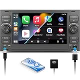 SIXWIN 4+64G Android 15 Autoradio für Ford C-Max/Galaxy Mk2/Connect Mk1/Fiesta/S-Max mit CarPlay/Android Auto/Mirror Link,7'' HD Touchscreen mit WiFi GPS Bluetooth 5.0 FM/RDS 32EQ USB/Type-C